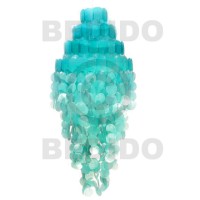 4 layers monogram aqua blue capiz shell