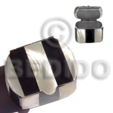 stainless metal casing with inlaid black tab troca