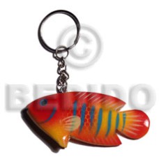 fish handpainted wood keychain 73mmx35mm  can
