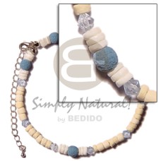 2 5mm coco Pokalet with blue limestone white clam