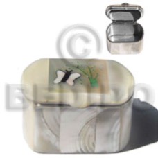 inlaid troca pillbox with butterfly design