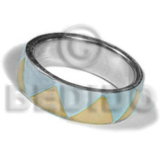 inlaid hammershell in stainless 10mm metal ring 