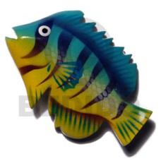 fish handpainted wood refrigerator magnet