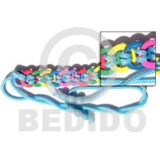 multicolored ring coco belt with aqua blue