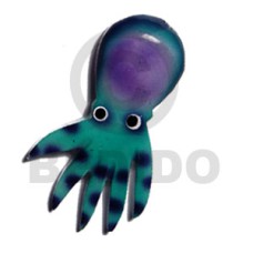 octopus handpainted wood refrigerator magnet