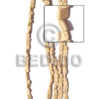 coco square cut topdrill bleached white 6x6mm