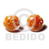 apple corals button earrings