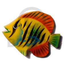 fish handpainted wood refrigerator magnet