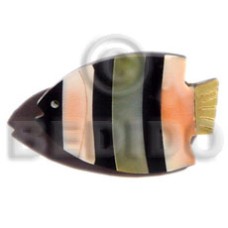 inlaid fish black tab orange luhuanus shell hammershell
