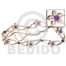 lavender floral cowrie shell belt with 2 3mm