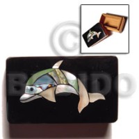 wooden jewelry box with blue top with