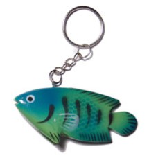 fish handpainted wood keychain 73mmx35mm  can