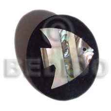 inlaid angelfish with oval black tab brooch