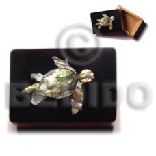 wooden jewelry box with black top with