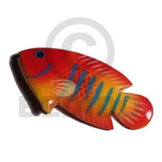 fish handpainted wood refrigerator magnet 73mmx35mm 