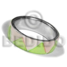 inlaid hammershell in stainless 10mm metal ring
