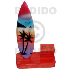 6inx3.5inx2.8in handpainted wood surfboard double penholder