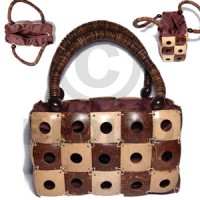natural brown natural white combination square coco