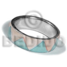 inlaid hammershell in stainless 10mm metal ring