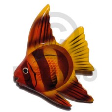 fish handpainted wood refrigerator magnet 90mmx65mm 