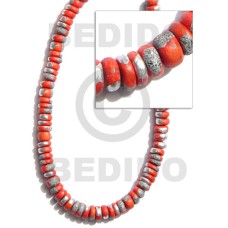 4 5mm coco Pokalet. red orange with splashing
