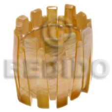 elastic mother of pearl shell (MOP) bangle with resin backing