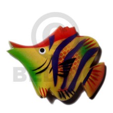 fish handpainted wood refrigerator magnet 48mmx60mm 