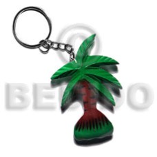 coco tree handpainted wood keychain 80mmx52mm 
