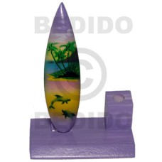 4inx3inx1.5in handpainted wood surfboard single penholder
