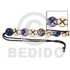round coco  natural white navy blue