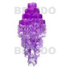4 layers monogram lavender capiz shell chandelier