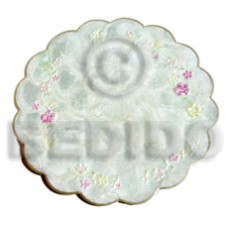 capiz plate with floral design 12 inches