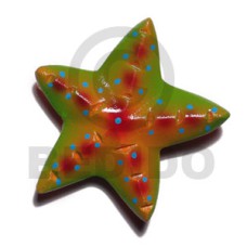starfish handpainted wood refrigerator magnet 65mm 