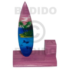 4inx3inx1.5in handpainted wood surfboard single penholder