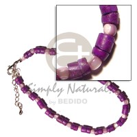 violet 4 5mm coco heishe with troca beads