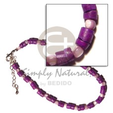 violet 4 5mm coco heishe with troca beads