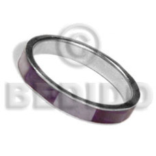 inlaid hammershell in stainless 5mm metal ring