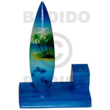 4inx3inx1.5in handpainted wood surfboard single penholder