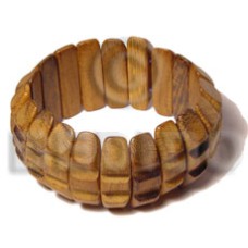 robles wood with groove bangle with clear