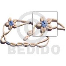 aqua blue floral cowrie shell belt