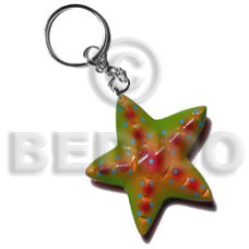 starfish handpainted wood keychain 65mm  can