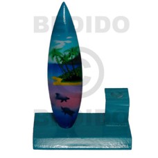 4inx3inx1.5in handpainted wood surfboard single penholder