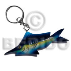 fish handpainted wood keychain 110mmx40mm  can