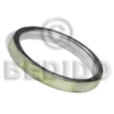 inlaid hammershell in stainless 5mm metal ring