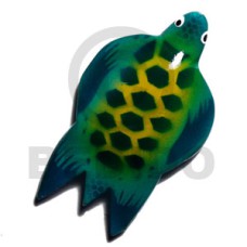sea turtle handpainted wood refrigerator magnet 85mmx50mm