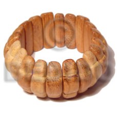 elastic bayong wood bangle with clear coat
