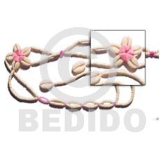 pink floral cowrie shell belt with 2 3mm