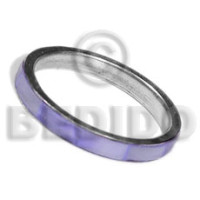 inlaid hammershell in stainless 5mm metal ring