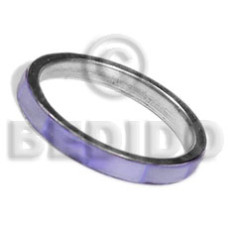 inlaid hammershell in stainless 5mm metal ring