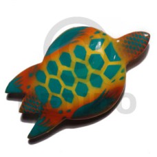 sea turtle handpainted wood refrigerator magnet 85mmx50mm
